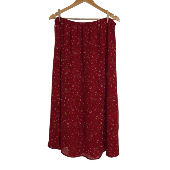 Vintage Reversible Floral Red Skirt, 1X - Picture 1 of 5